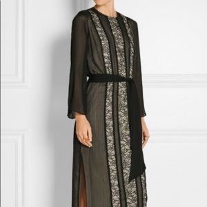 Alice&Olivia Black and Nude Lace Maxi Dress
